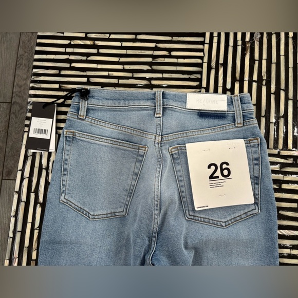 NWT. RE/DONE Originals High Rise Ankle Crop Stretch in Mid 90s Wash. Size 26 - Picture 4 of 11
